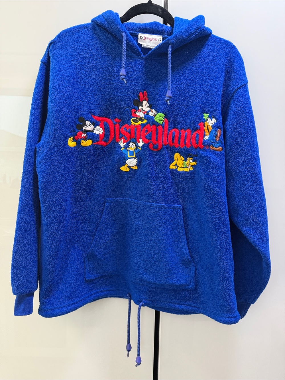 Disney Royal Blue Fleece Crewneck Hoodie with Classic Characters